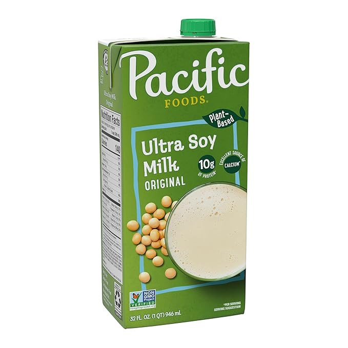 Pacific Foods Original Ultra Soy Milk, Plant Based Milk, 32 oz Carton | Amazon (US)