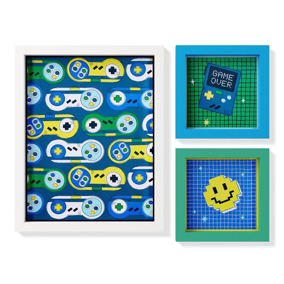 Mainstays Kids Gamer 3-Piece Framed Wall Art Set | Walmart (US)