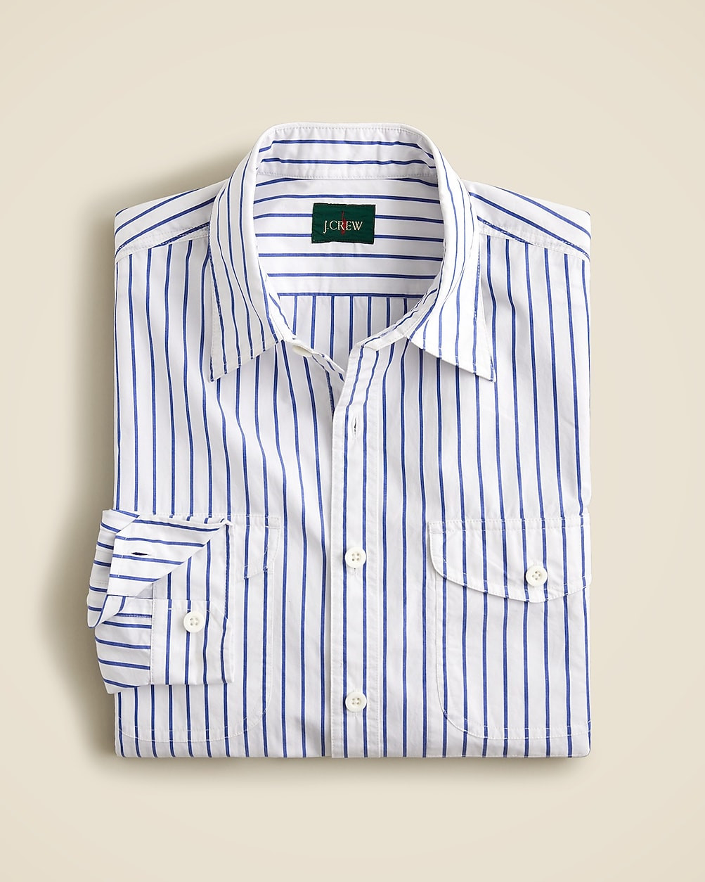 Lightweight cotton two-pocket workshirt in stripe | J. Crew US