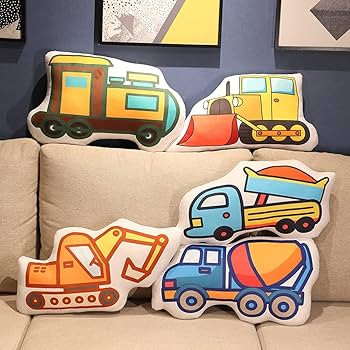 3D Excavator Truck Plush Pillow Sofa Throw Pillow Cushion Stuffed Engineering Vehicle Squishy Plu... | Amazon (US)