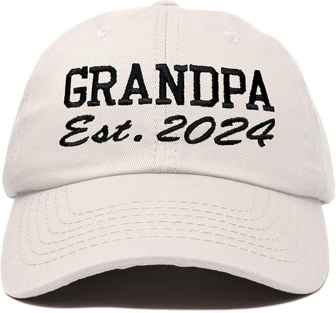 DALIX New Grandpa Hat Est 2024 Fun Gift Embroidered Dad Hat Cotton Cap | Amazon (US)