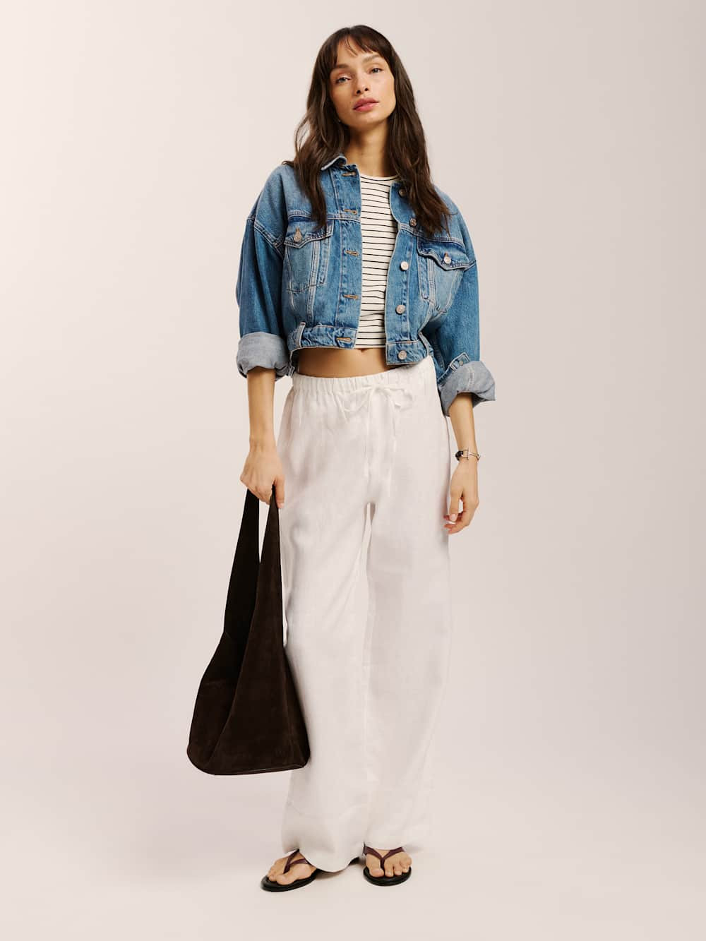 Petites Olina Linen Pant | Reformation (Global)