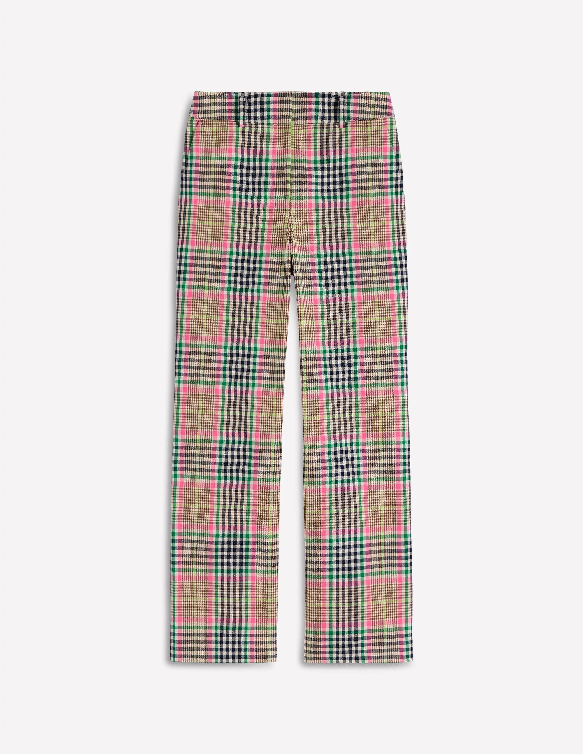Canonbury Tailored Pants-Brown,Rose Pink and Navy Check | Boden (US)