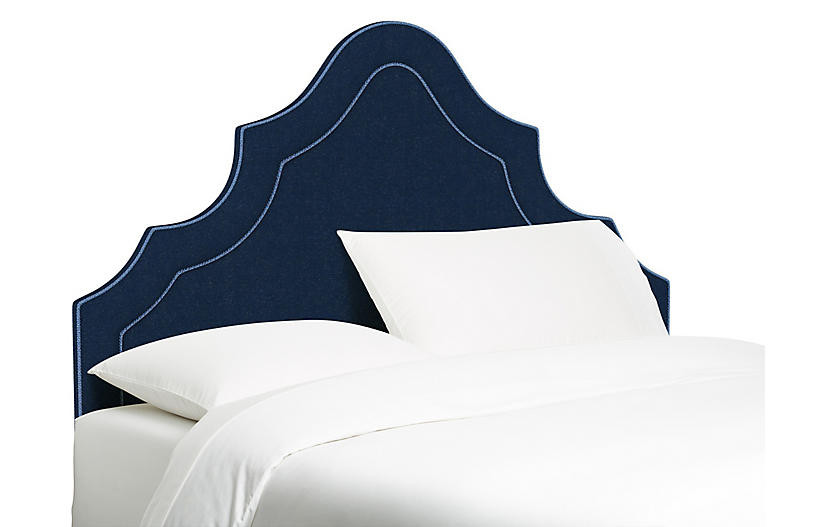 Dorset Headboard - Blue/Navy Linen | One Kings Lane