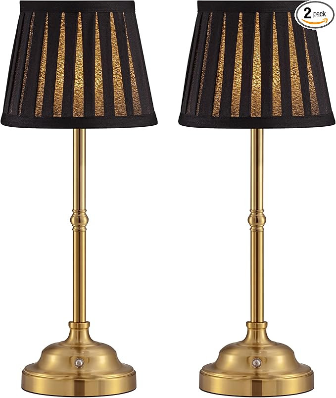 KDG Cordless LED Table Lamp Set of 2, Portables Fabric Shade Desk Lamps, 5000mAh Rechargeable Bat... | Amazon (US)