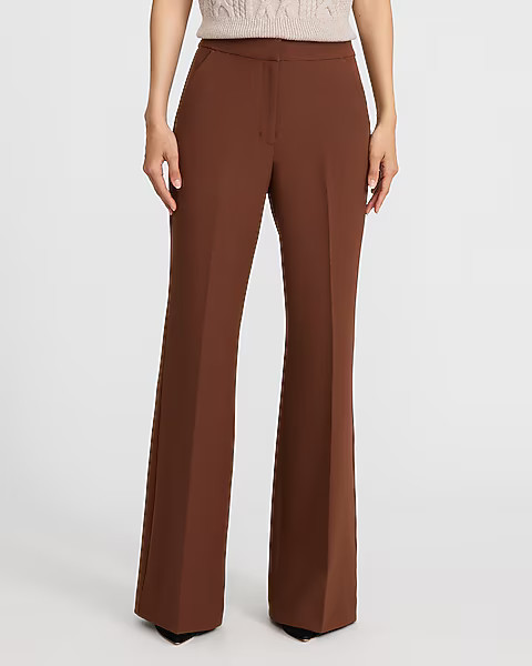 Editor Studio Stretch Twill High Waisted Flare Trouser | Express