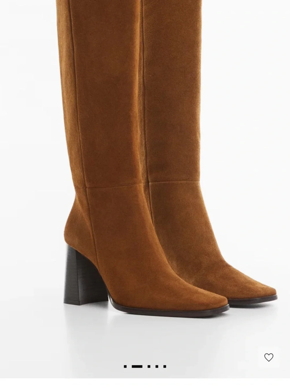 Mango Chestnut Suede Knee-High Block Heel Boots | Poshmark