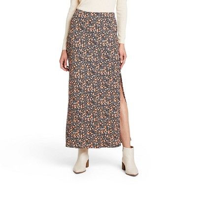 Women's Floral Print Maxi A-Line Skirt - Nili Lotan x Target Black | Target