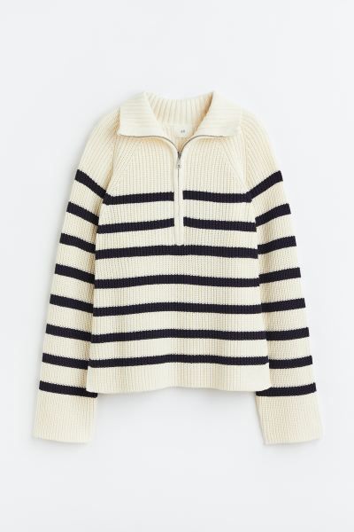 Rib-knit half-zip jumper | H&M (UK, MY, IN, SG, PH, TW, HK)