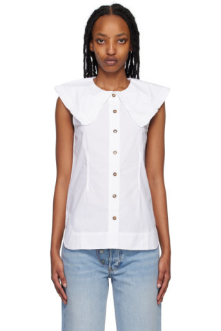 White Sleeveless Shirt | SSENSE