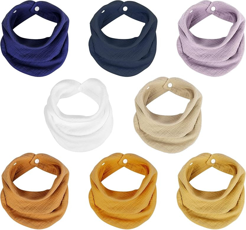 Muslin Bandana Bibs, Organic Drool Bibs for Neutral Boy Girl, Unisex Baby Bibs Soft & Absorbent f... | Amazon (US)