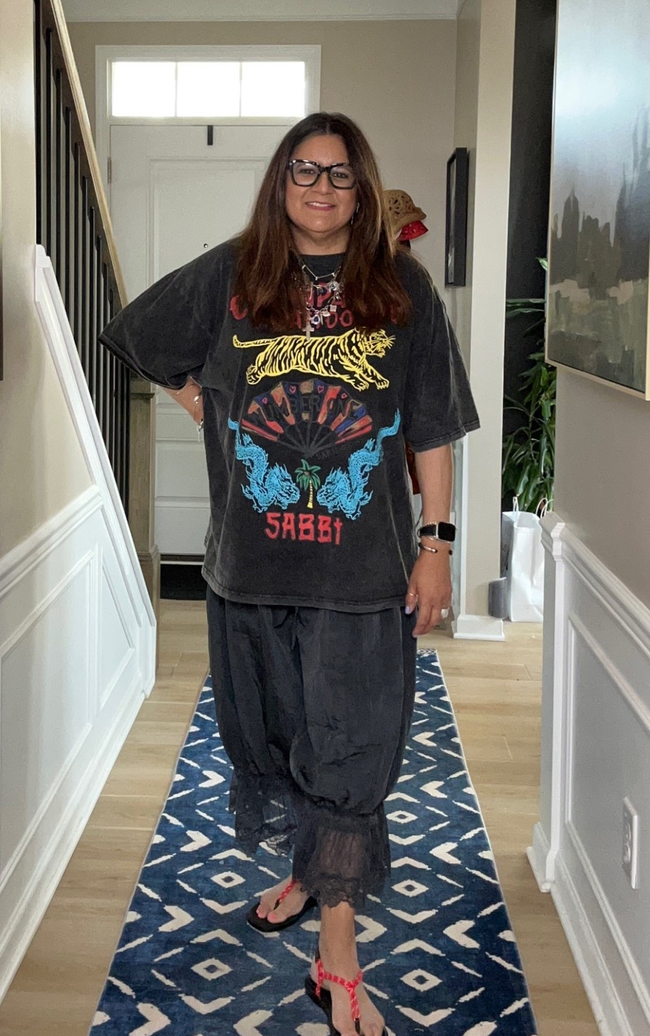 Sandals are on sale! Shirt and pants from #freepeople. 

Size medium in shirt 
Small in pants

#LTKootd #LTKOver40 #LTKMidsize