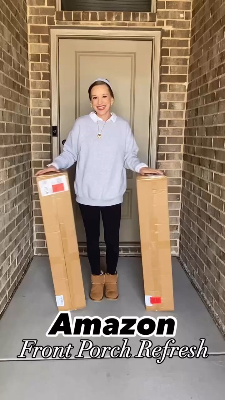 Amazon front porch refresh!! Faux topiary plants!! 