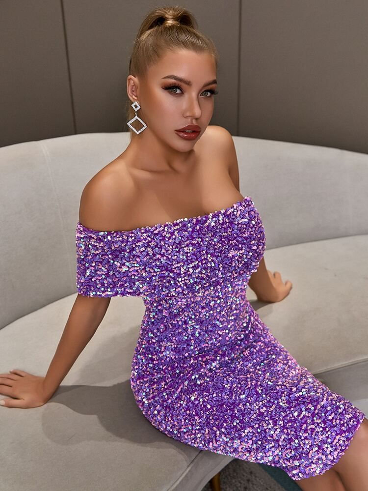 ADYCE One Shoulder Backless Sequin Bodycon Cocktail Party Fancy Dress | SHEIN