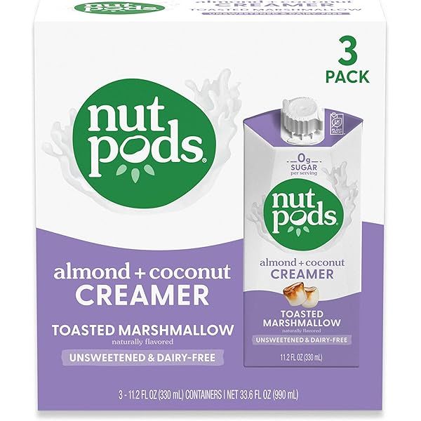 nutpods Toasted Marshmallow, (3-Pack), Unsweetened Dairy-Free Liquid Creamer, Made from Almonds and  | Amazon (US)