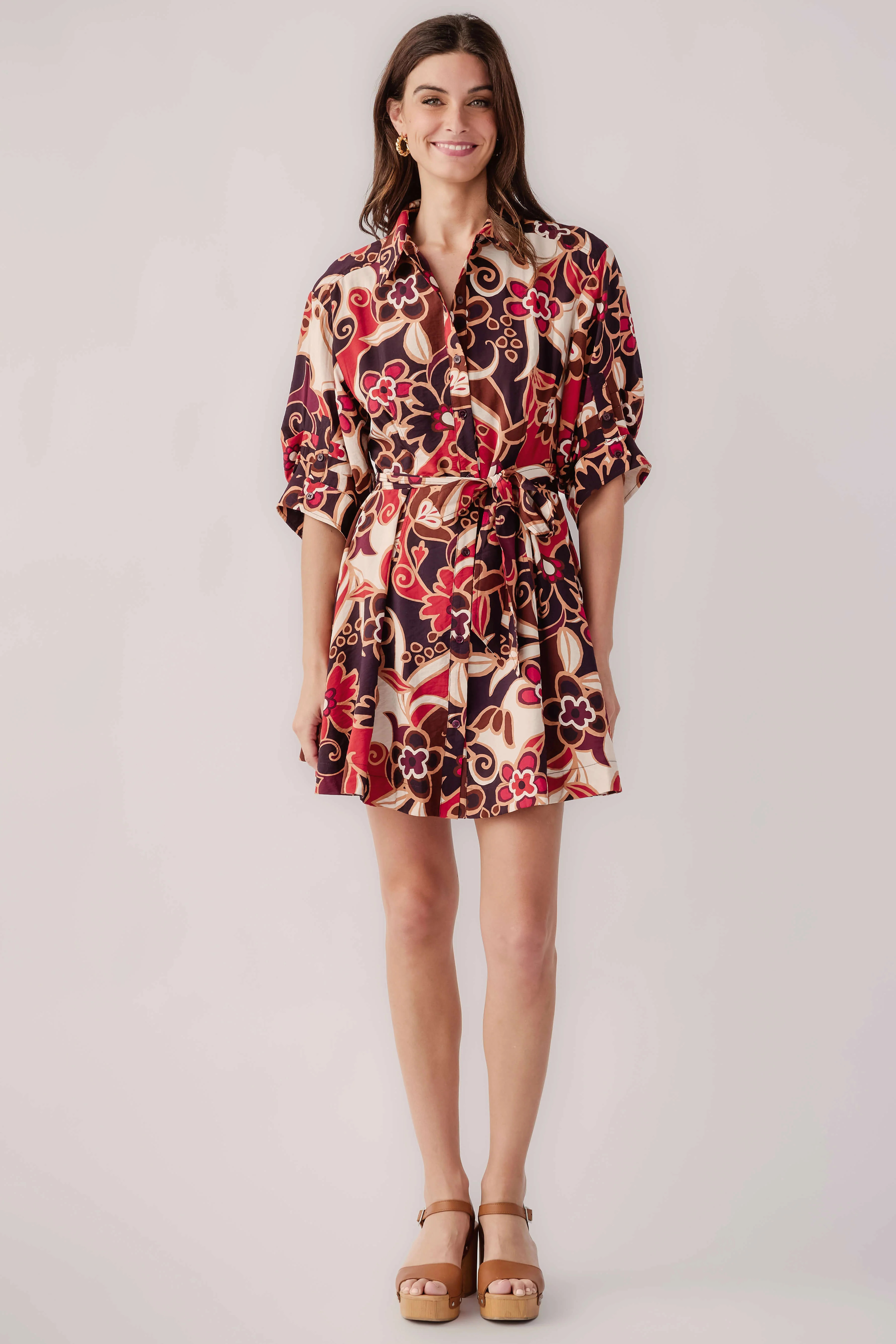 Fate Abstract Floral Shirt Dress | Social Threads