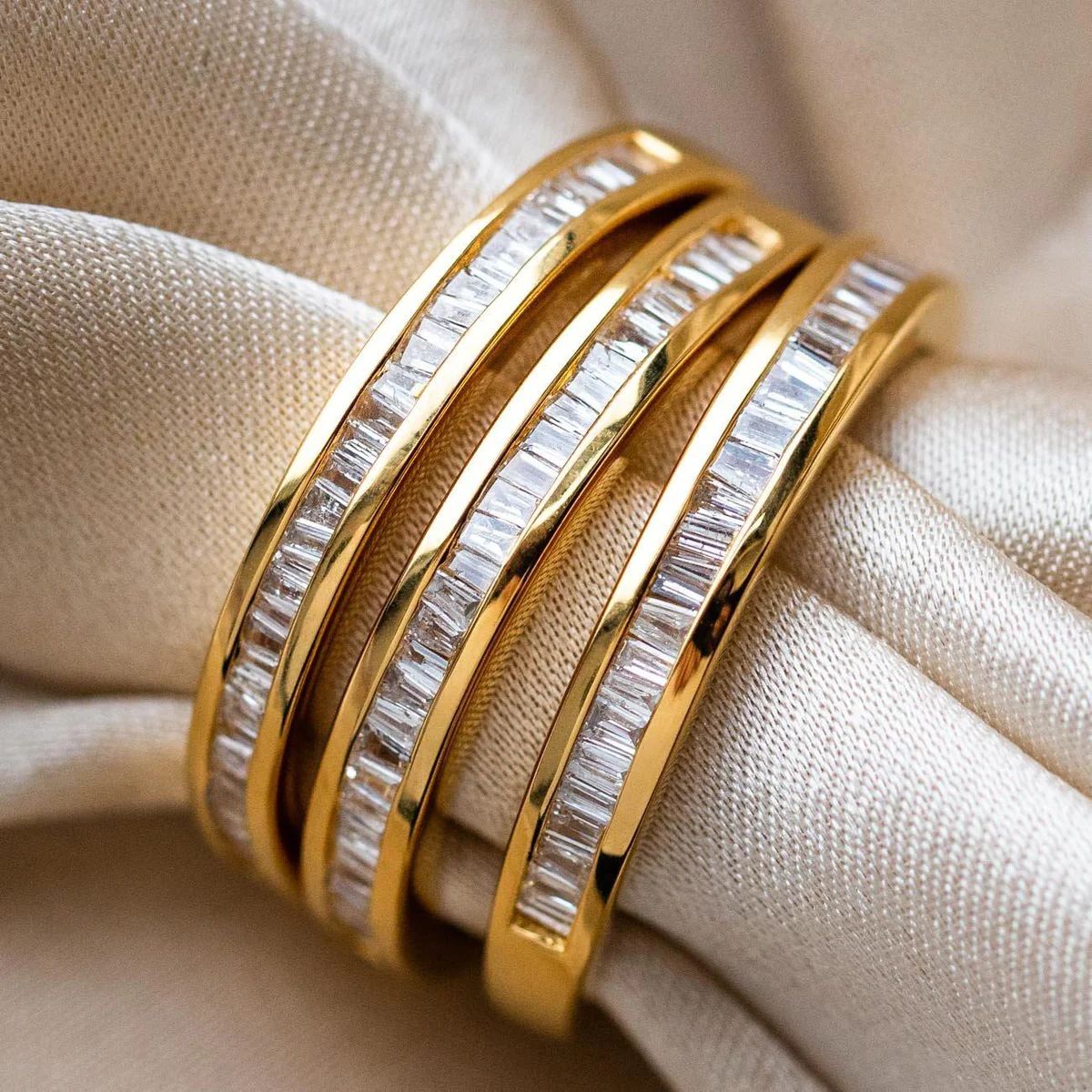 Gold Baguette Eternity Diamond Band | Local Eclectic