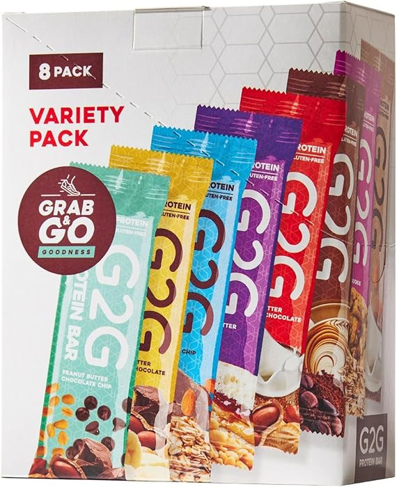 G2G Protein Bar, 8 Flavor Variety Pack, High Protein, Gluten-Free, Healthy Snack, Delicious Meal ... | Amazon (US)