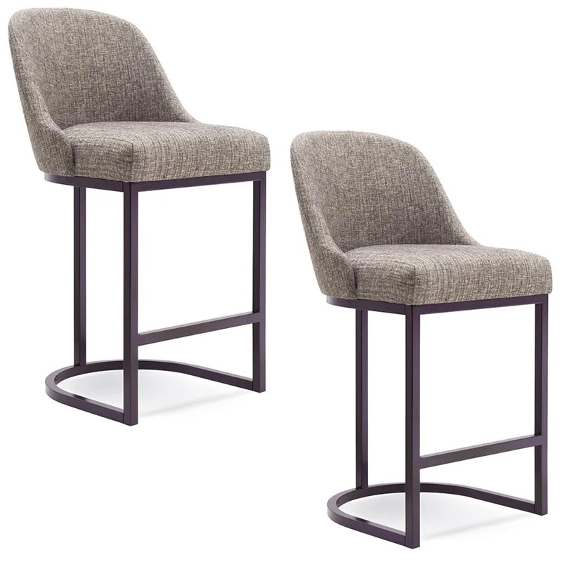 Leick Favorite Finds 26" Upholstered Counter Stool in Gray (Set of 2) | Walmart (US)