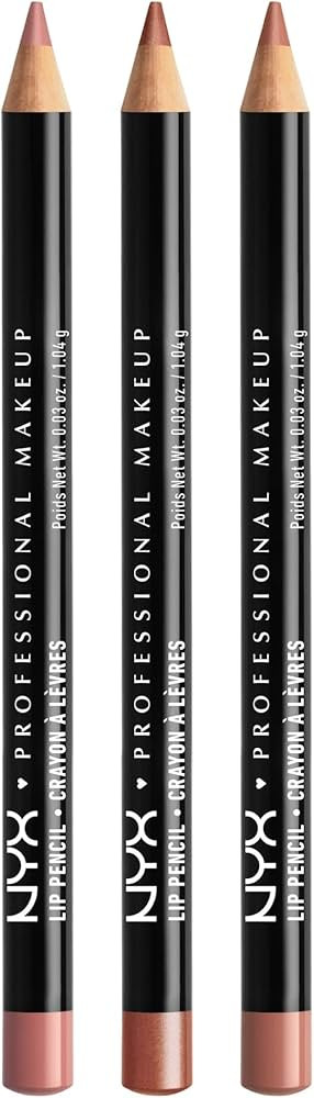 NYX PROFESSIONAL MAKEUP Slim Lip Pencil, Long-Lasting Creamy Lip Liner - Pack Of 3 (Peakaboo Neut... | Amazon (US)