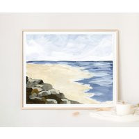 Beach Coast Painting - Seacoast Nautical Wall Art Decor Coastal Shore Coastline | Etsy (US)