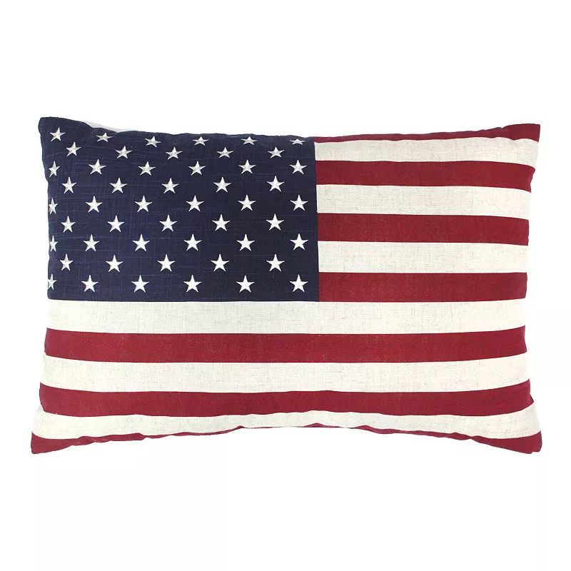 Americana Oversize Flag Pillow, White, 16X24 | Kohl's