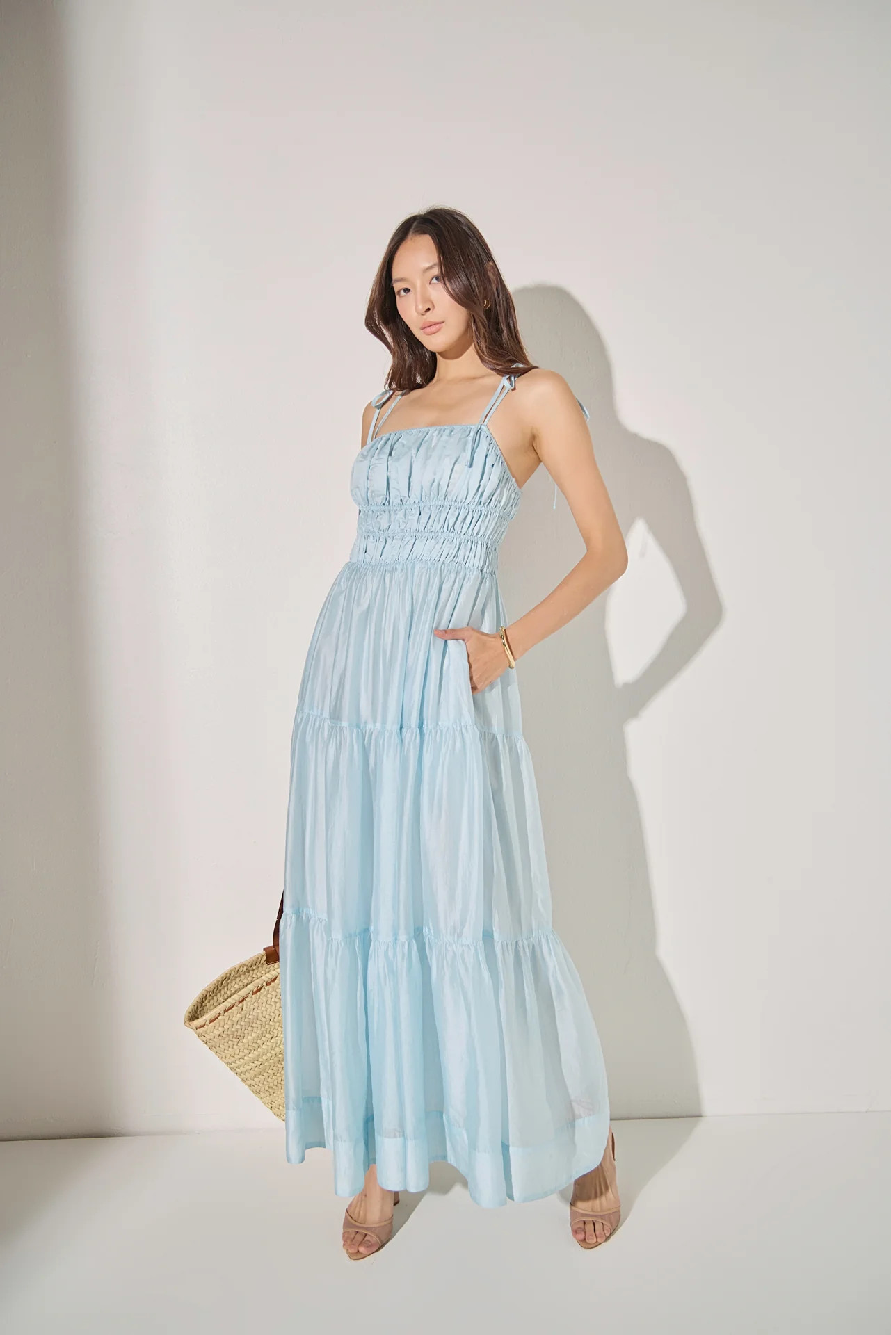 Smocked Tie Strap Maxi Dress | OBJECTRARE