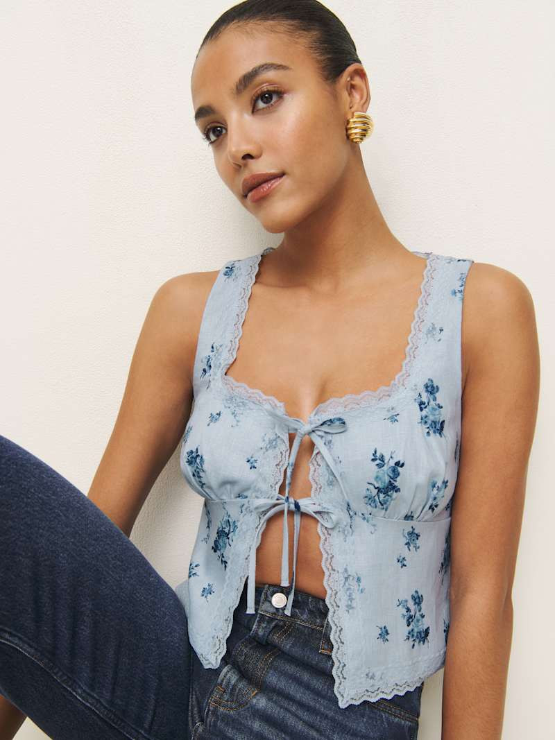 Rosalie Linen Top | Reformation (Global)