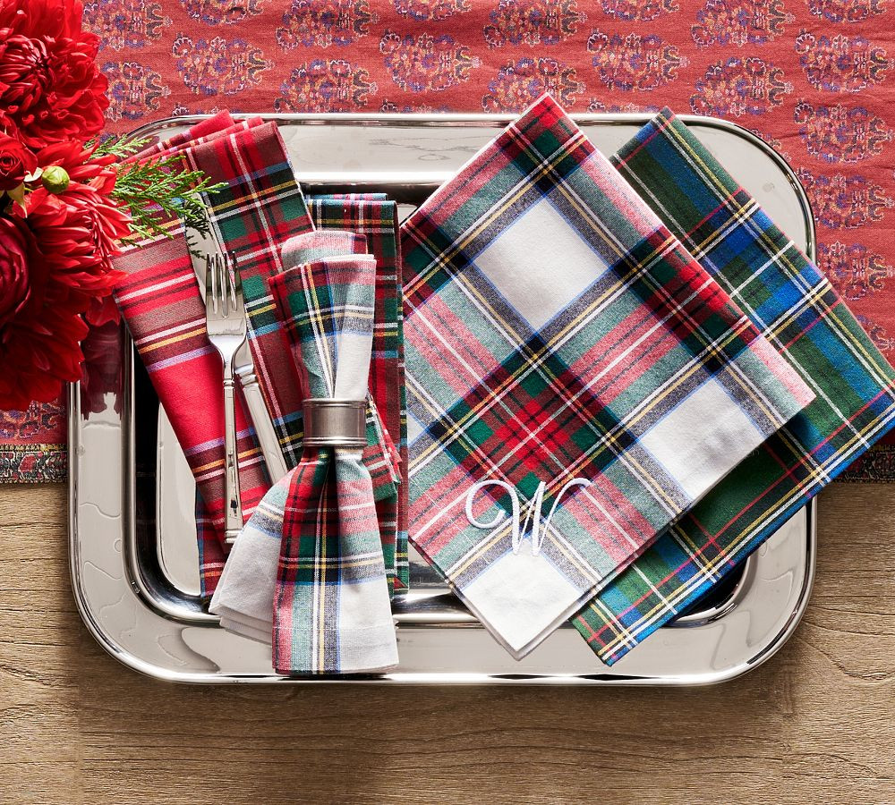 Stewart Plaid Cotton Napkins - Set of 4 | Pottery Barn (US)
