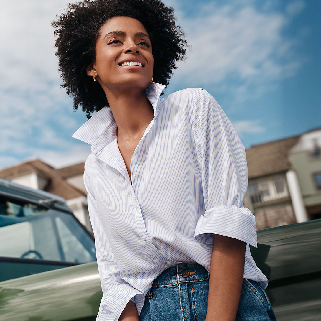 Women's No Iron Button Front Shirt | Lands' End (US)