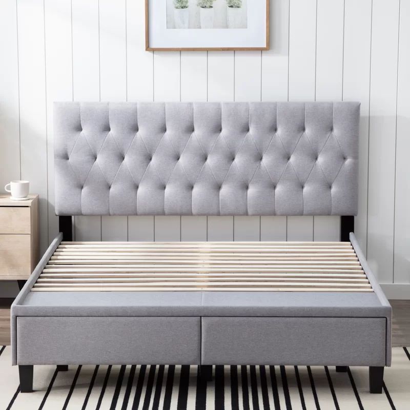 Gabouray Tufted Upholstered Low Profile Storage Platform Bed | Wayfair Professional