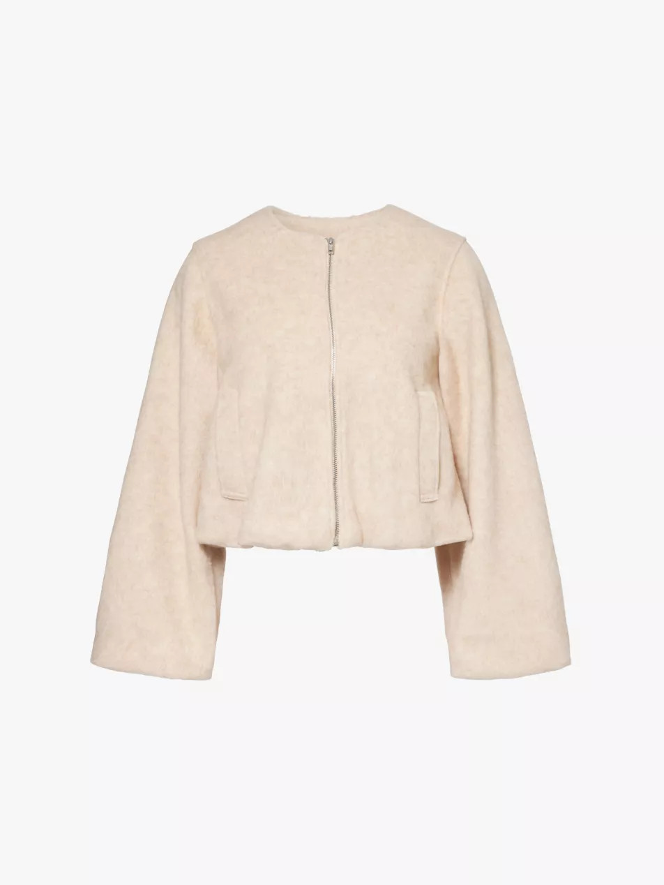 Sammy round-neck woven-blend jacket | Selfridges