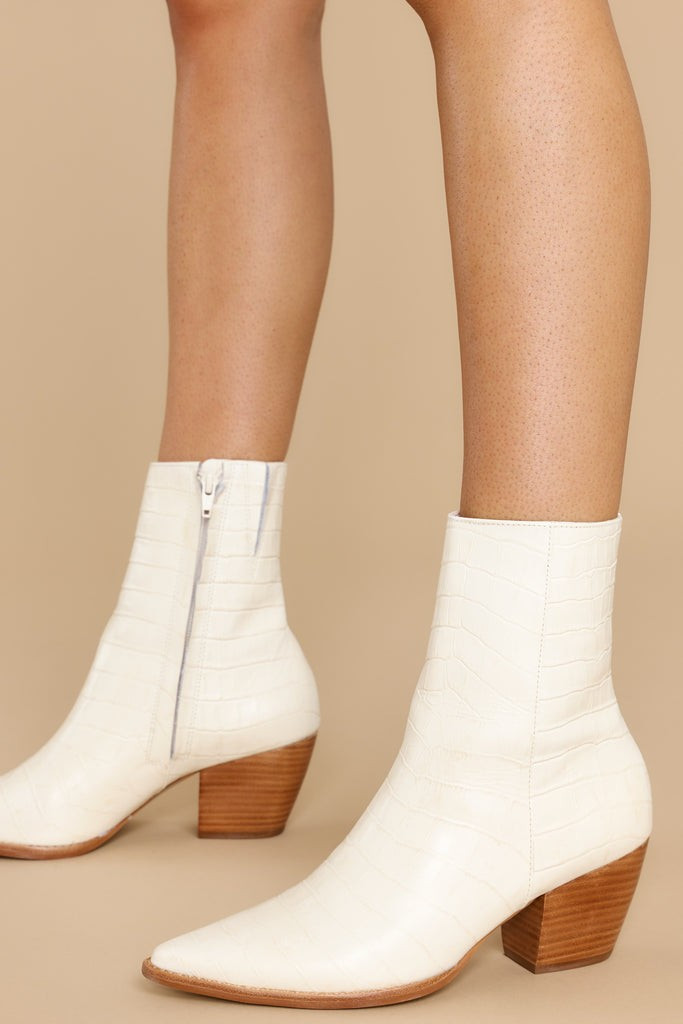 Caty Bone Croc Ankle Boots | Red Dress 