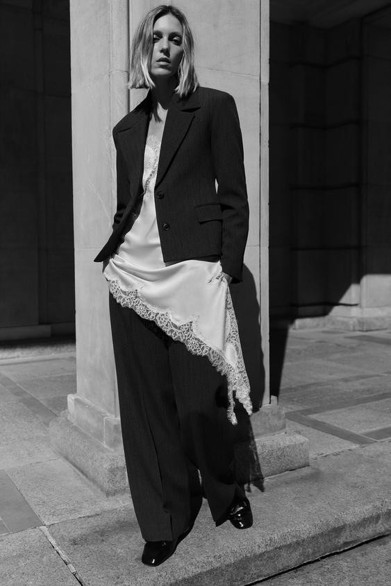 ZW COLLECTION ASYMMETRIC LACE DRESS | Zara US