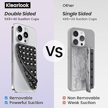 Klearlook Silicone Suction Cup Phone Case Mount Double Sided, Sticky Phone Grip for 6.1-7.2 inch ... | Amazon (US)