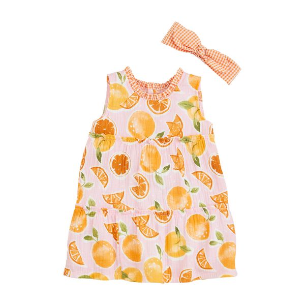 Orange Print Toddler Sun Dress | Mud Pie