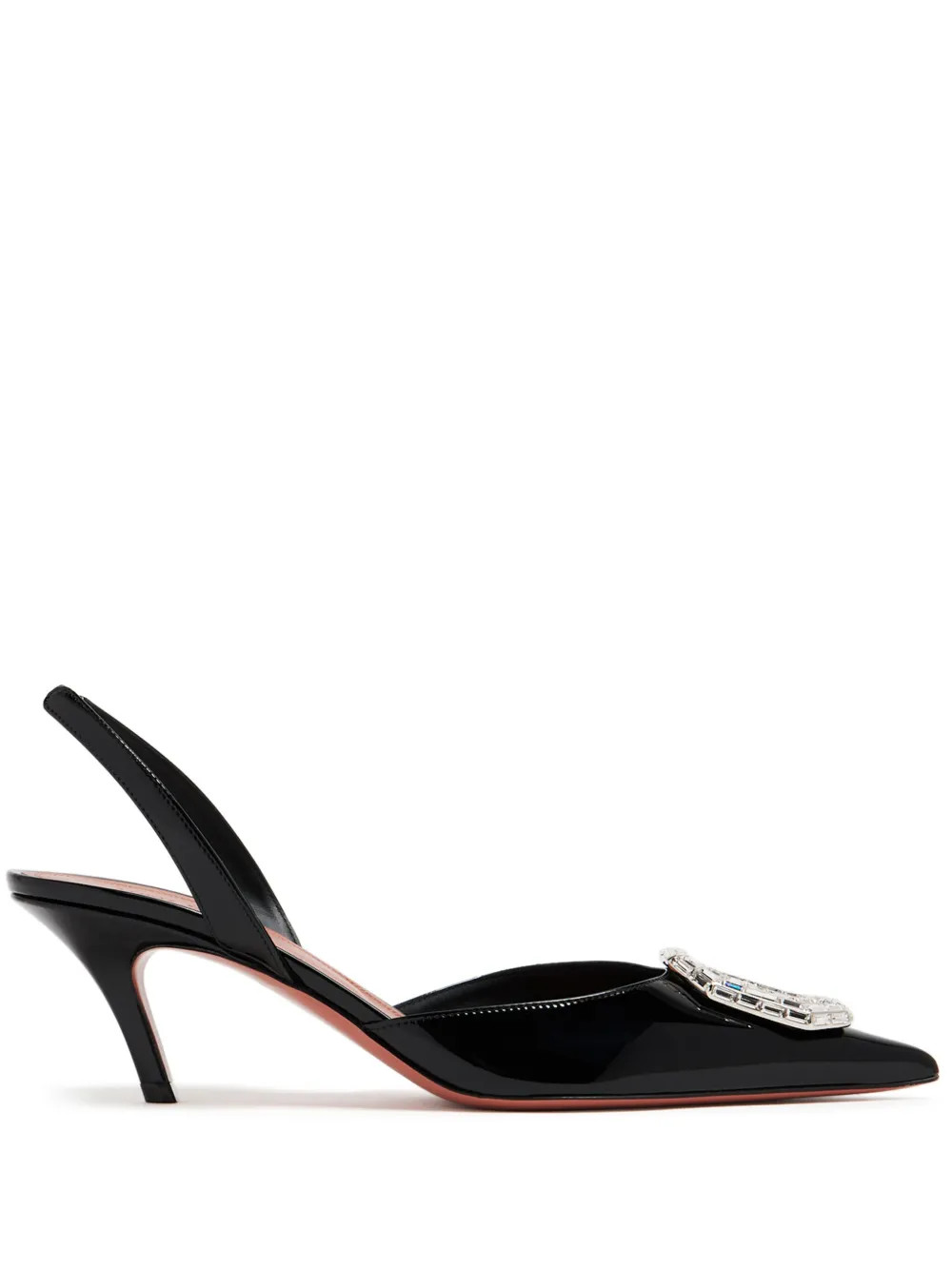 Amina Muaddi Camelia 60mm crystal-buckle Pumps | Black | FARFETCH | Farfetch Global