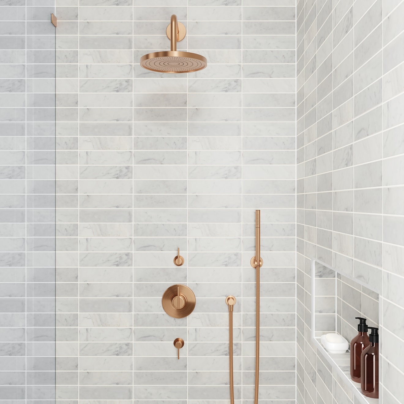 Monet 2" x 8" Honed Marble Decorative Tile in White Carrara | Bedrosians Tile and Stone