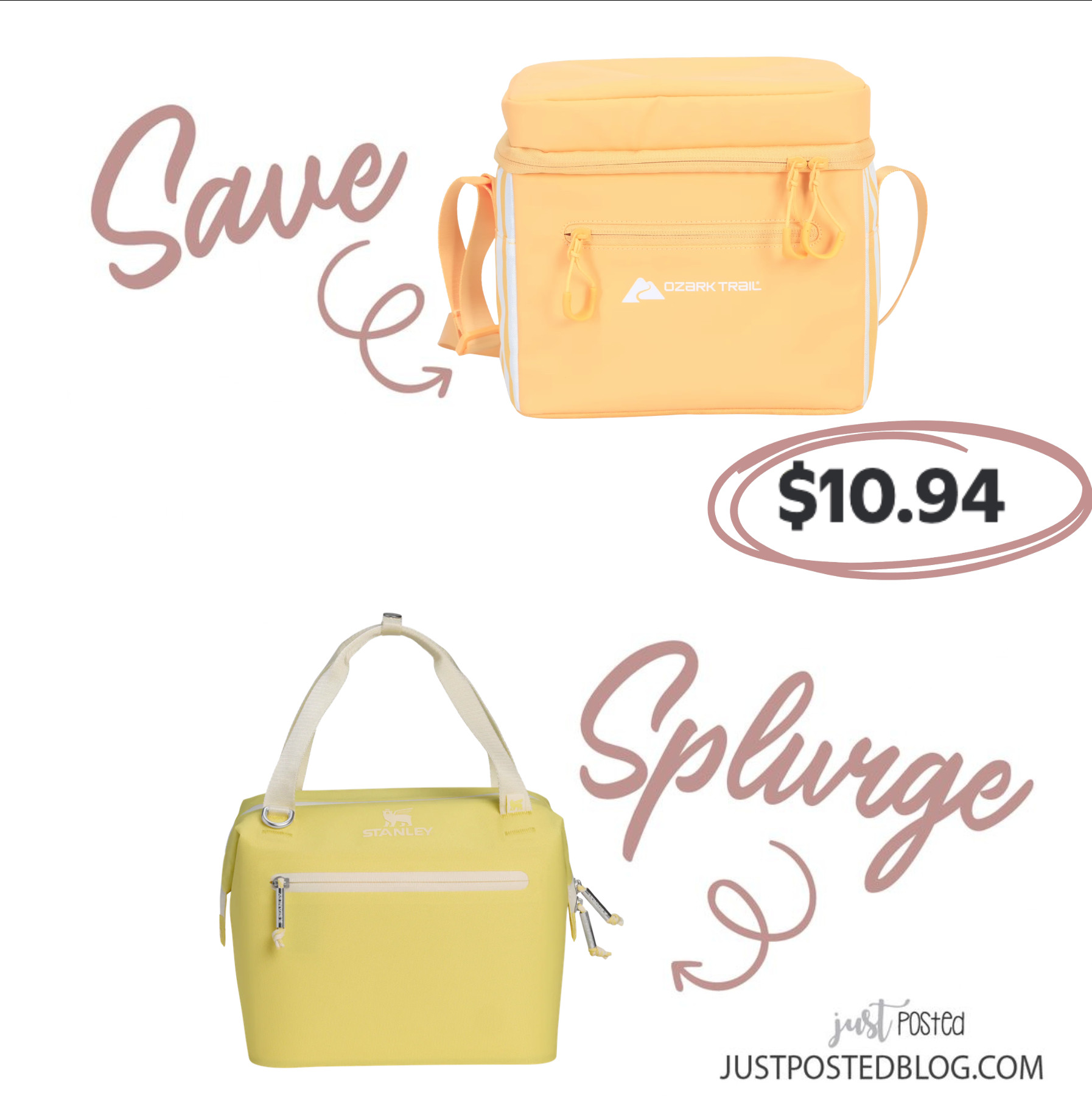 The Ozrak Trail cooler is only $10 compared to the Stanley cooler!!! 

 