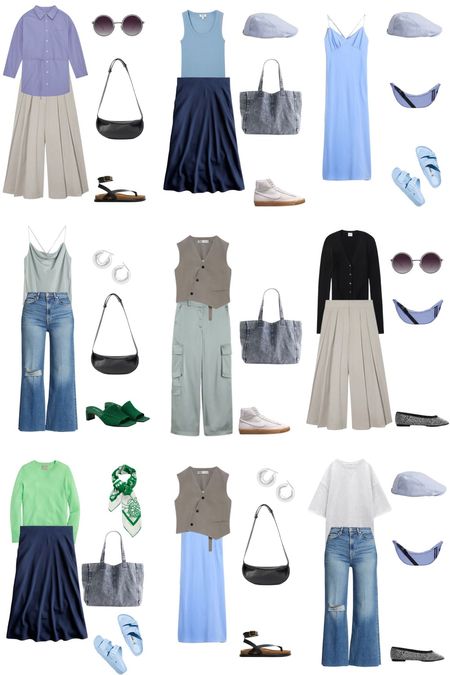 A 12 piece cool palette summer capsule wardrobe 

#LTKunder100 #LTKFind #LTKstyletip