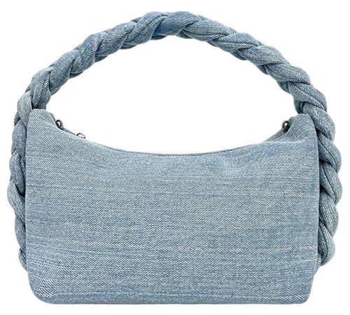Denim Purses Women Jean Clutch Handbags Chain Satchel Tote Knot Woven Top Handle Trendy Shoulder Crossbody Sling Bag | Amazon (US)