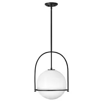 Hinkley  Somerset Black Transitional Opal Glass Globe Pendant Light | Lowe's