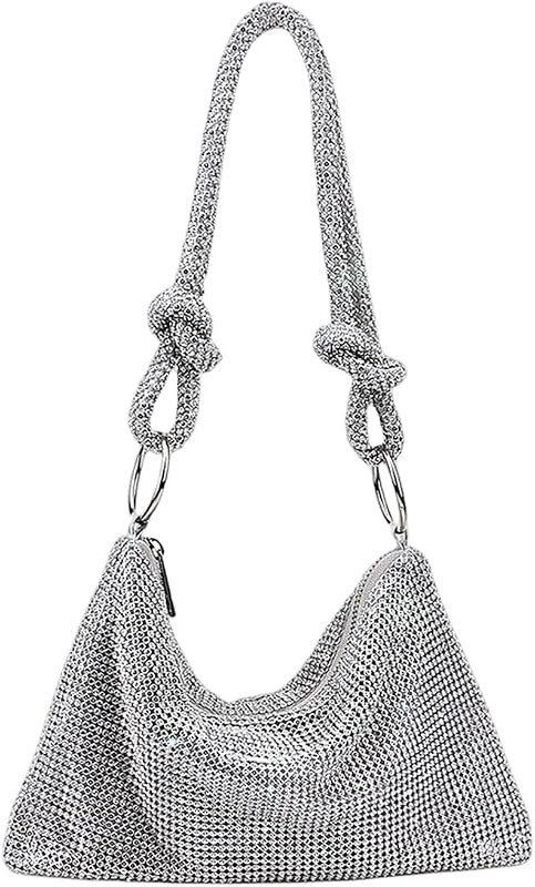 UMREN Rhinestone Hobo Bags for Women Chic Evening Handbag Sparkly Crystal Cluth Purse for Party C... | Amazon (US)