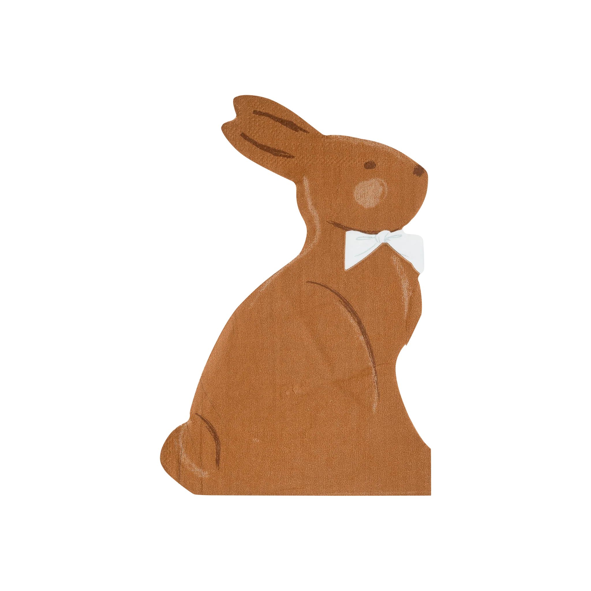 Chocolate Bunny Shaped Paper Dinner Napkin | My Mind's Eye