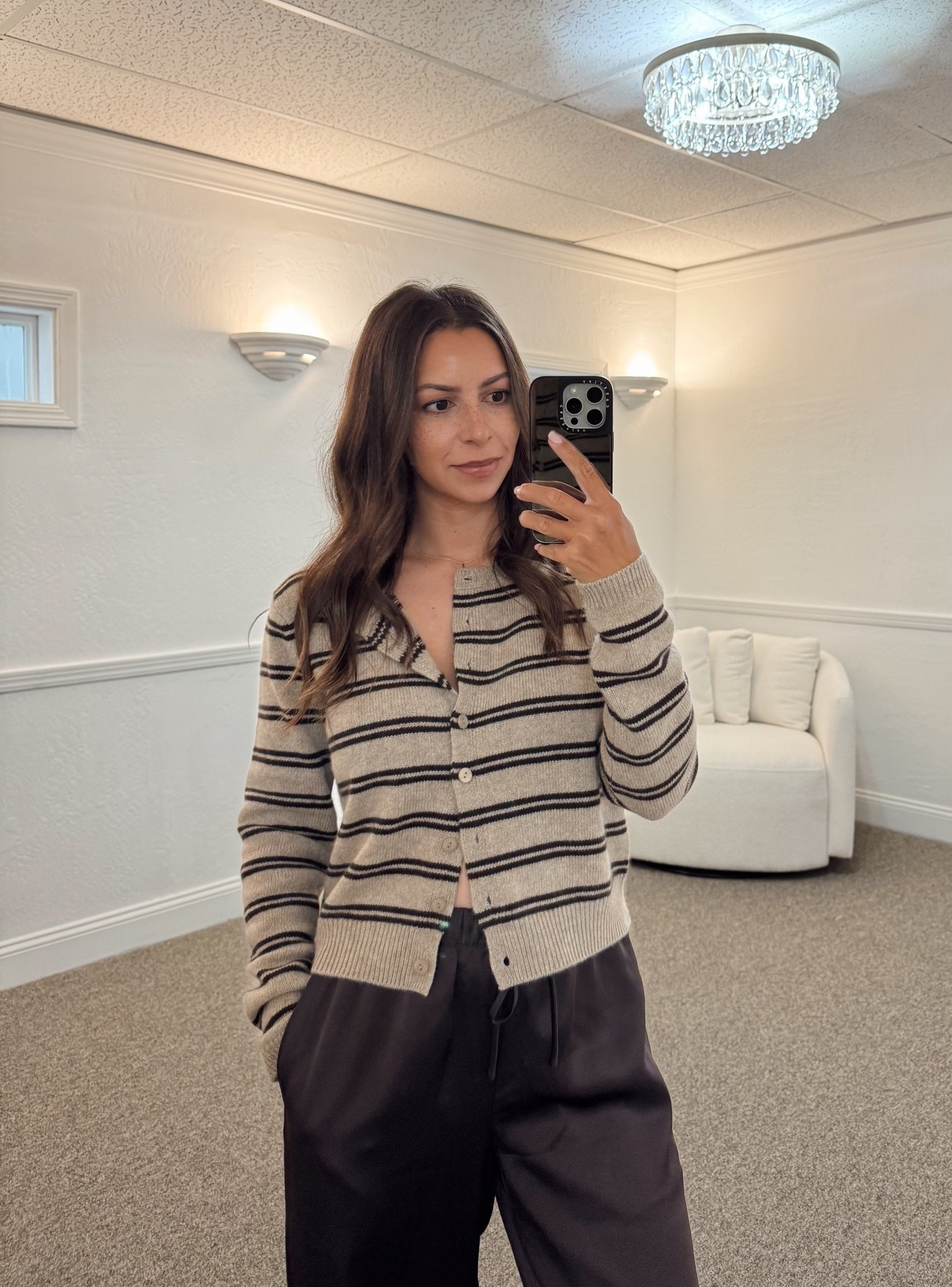 @Reformation  cardigan- xs
@Aritzia  brown satin pants- small

Petite, fall outfit, sweater, cardigan, brown outfit

#LTKootd #LTKSeasonal #LTKPetite