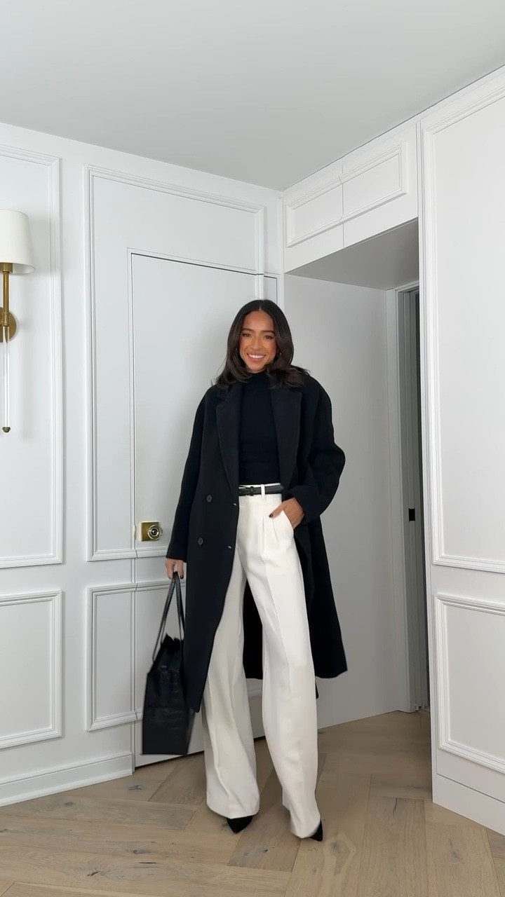 Winter work outfit!! Size S coat (oversized fit), 4 Reg Trousers (this wider leg style runs long), XS/S belt, exact boots are old but added similar!

#LTKWorkwear #LTKSeasonal #LTKFindsUnder100