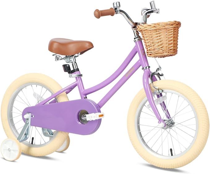 Petimini Girls Bike with Basket for 2-12 Years Old Kids, 12 14 16 18 20 Inch Bicycle with Bell Tr... | Amazon (US)