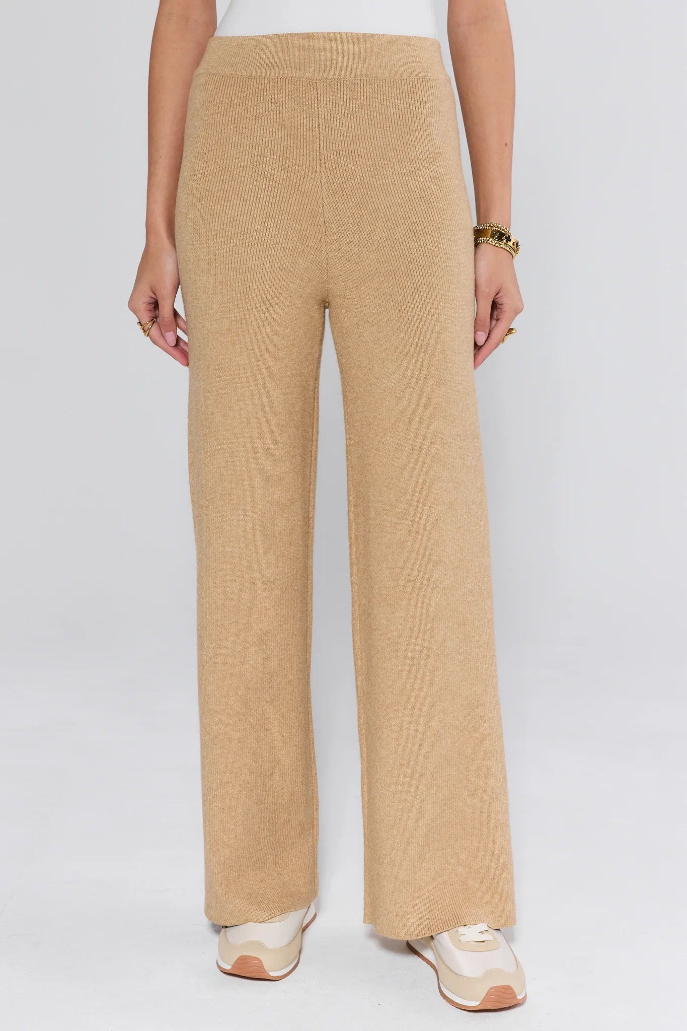 Elle Camel Knit Pants | Avara