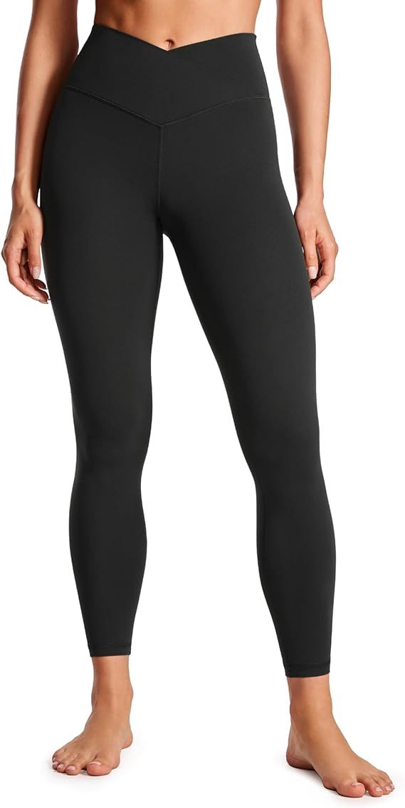 CRZ YOGA Womens Butterluxe Cross Waist Workout Leggings 25" / 28" - V Crossover High Waisted Gym ... | Amazon (US)