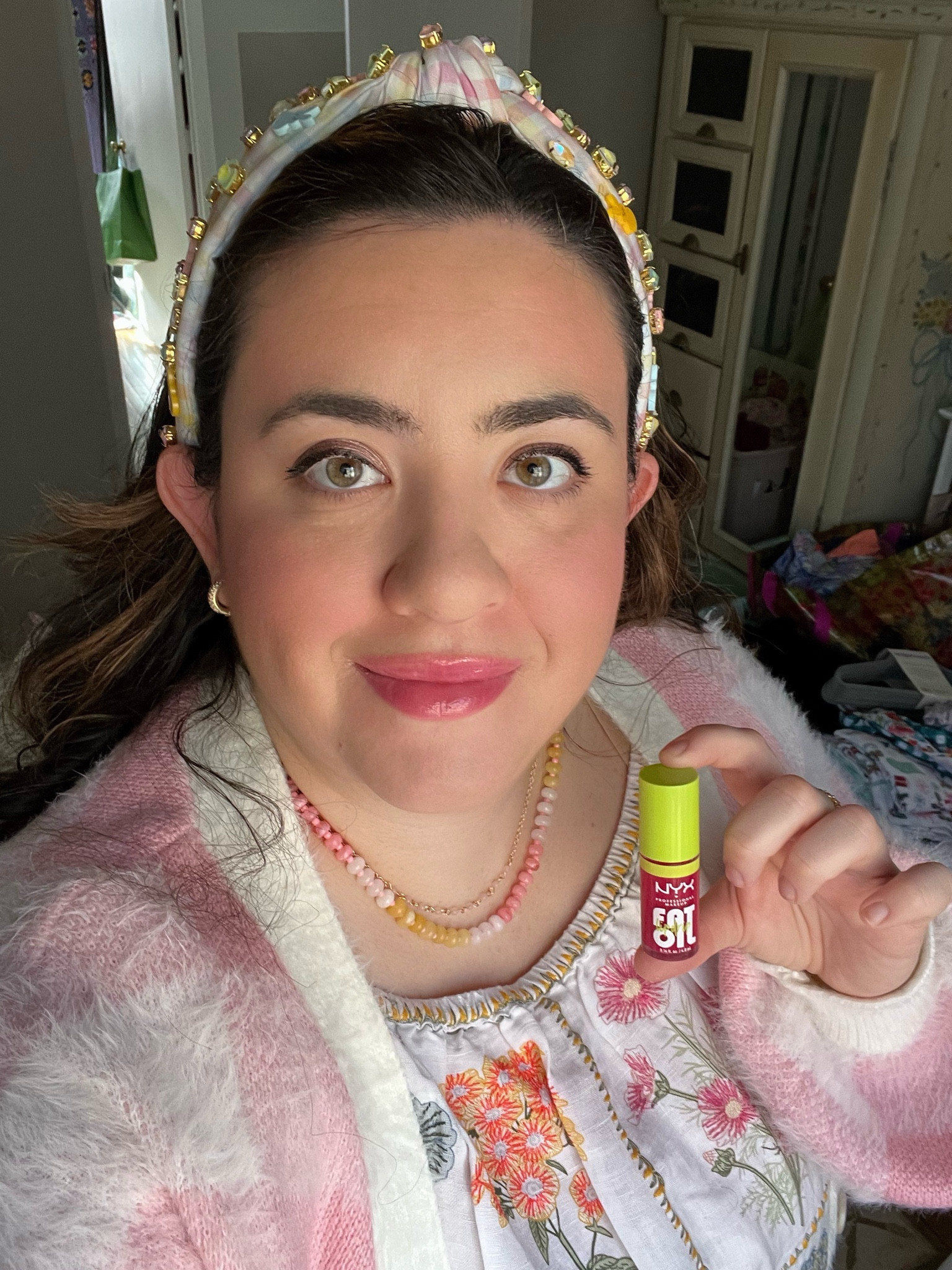 Pink lip oil, Anthropologie dupe necklace (currently 20% off), and embroidered spring midi dress 

#LTKbeauty #LTKSeasonal #LTKsalealert